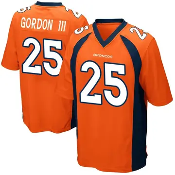 Men's Melvin Gordon III Denver Broncos Game Orange Team Color Jersey